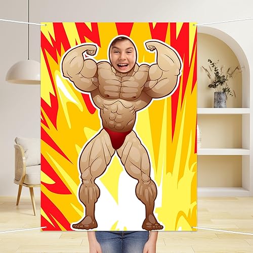 Miniatura 6 de Pancarta de fotos de fitness, telón de fondo, culturista, juego de simulación, fiesta, gimnasio, ejercicio, deportes, decoración temática muscular