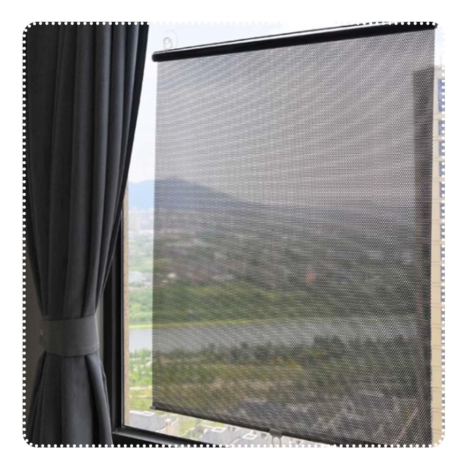 Tzyyao Black Out Roller Blind,Suction Cup Window Curtain,Retractable Sun Shade,No Drilling Roller Blinds,Adjustable,Temporary Portable Window Cover Curtain,-58×125Cm(22.8 * 49.2In)