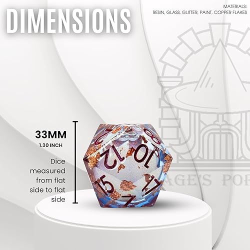 Miniatura 3 de Sage's Portal Souls Liquid Core D20 Chonky - Dados DND de resina de borde afilado de 1.299 in para Dungeons and Dragons RPG de mesa TTRPG (almas
