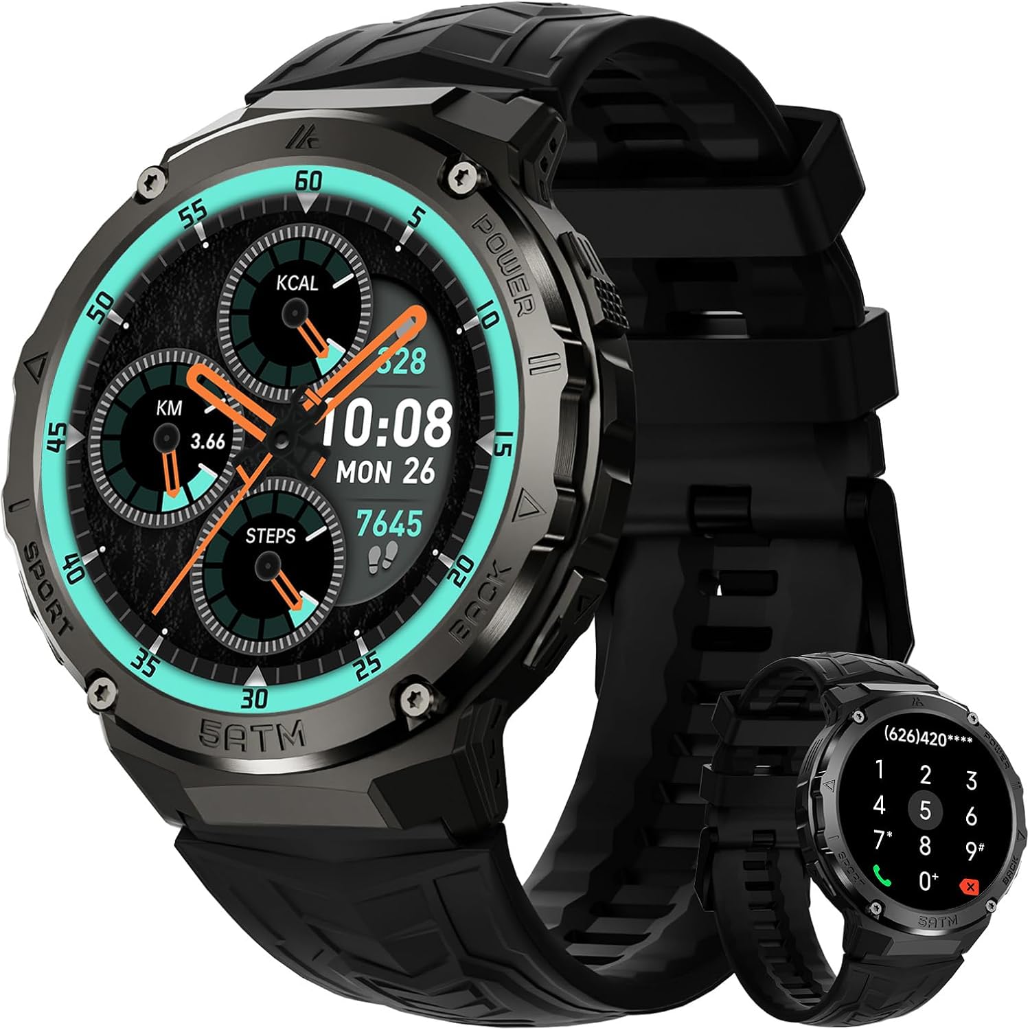 Smart Watch for Men Women, 1.43″ AMOLED Fitness Tracker, 50M Waterpoof Sport Watch with Heart Rate/SpO2/Sleep Monitor/Pedometer, 480mAh Military Smartwatch(Answer/Dial Call) for Android iOS Smart Watch for Men Women, 1.43″ AMOLED Fitness Tracker, 50M Waterpoof Sport Watch with Heart Rate/SpO2/Sleep Monitor/Pedometer, 480mAh Military Smartwatch(Answer/Dial Call) for Android iOS