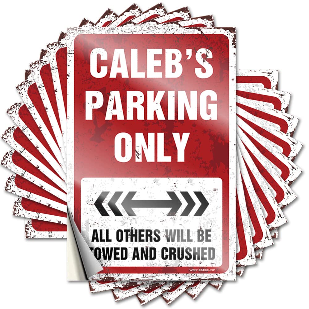 Love Hard Tattoos - Caleb's Parking Only Happy Durable Sticker Easy Apply for Stone Decor(8X12CM)