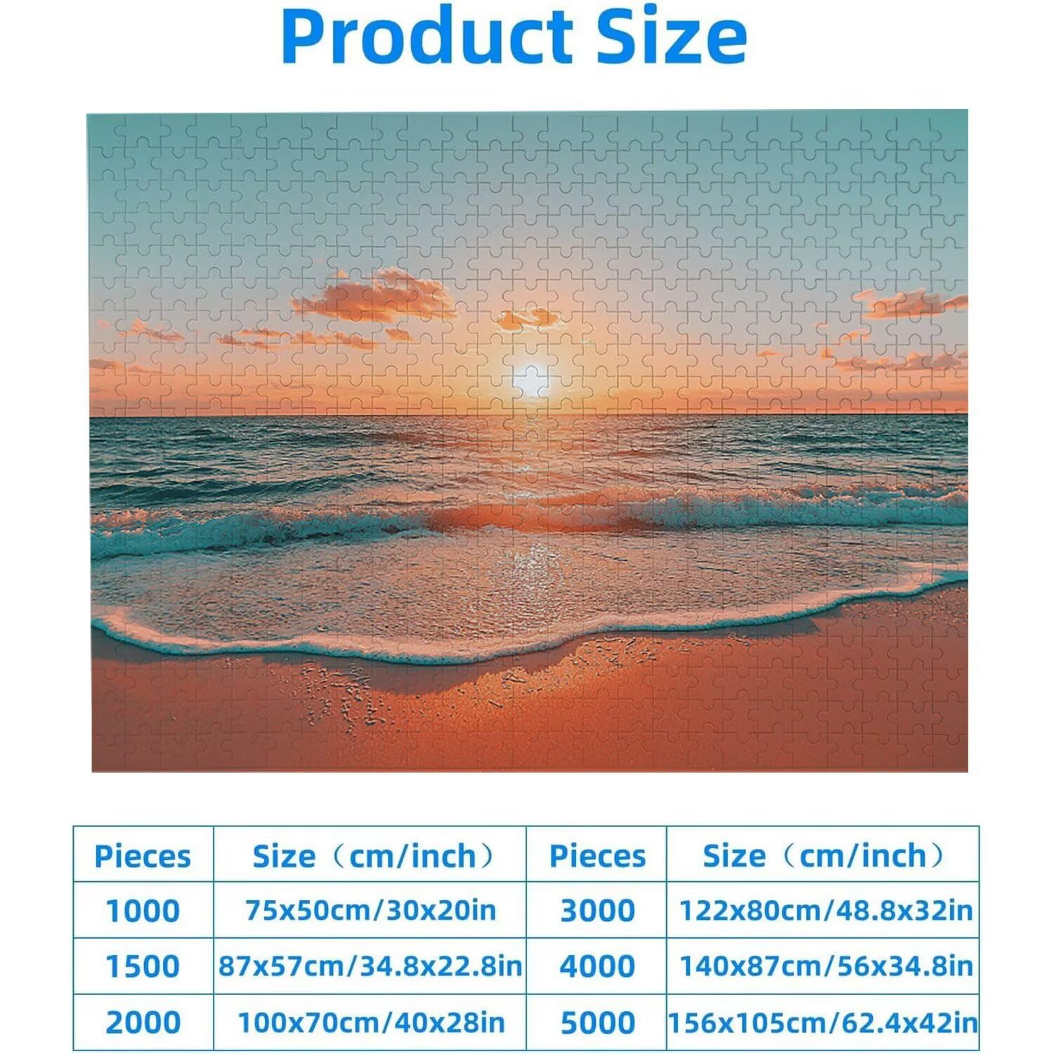 1000 sztuk puzzli, zachód słońca plaża 1000 sztuk puzzli dla dorosłych, prezent rocznicowy, prezent świąteczny, dekoracja domu, zapobieganie degeneracji mózgu u osób starszych v-840