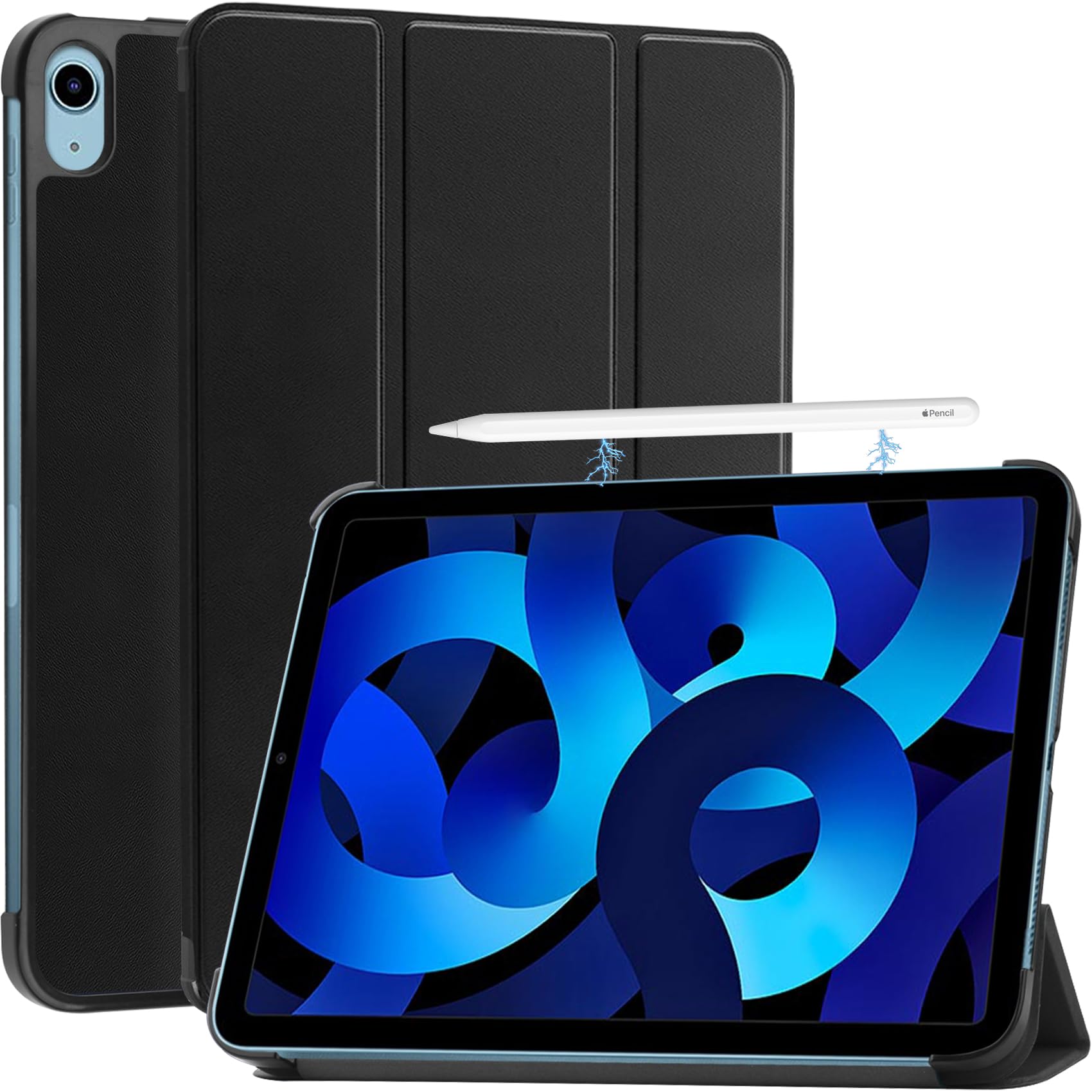 Robustrion Case Cover for iPad Air 5th Generation Cover/iPad Air 4th Generation for iPad Air 5th Generation Cover/iPad Air 4 10.9 inch - Black (B09NYD5HBL) Amazon Price History, Amazon Price Tracker