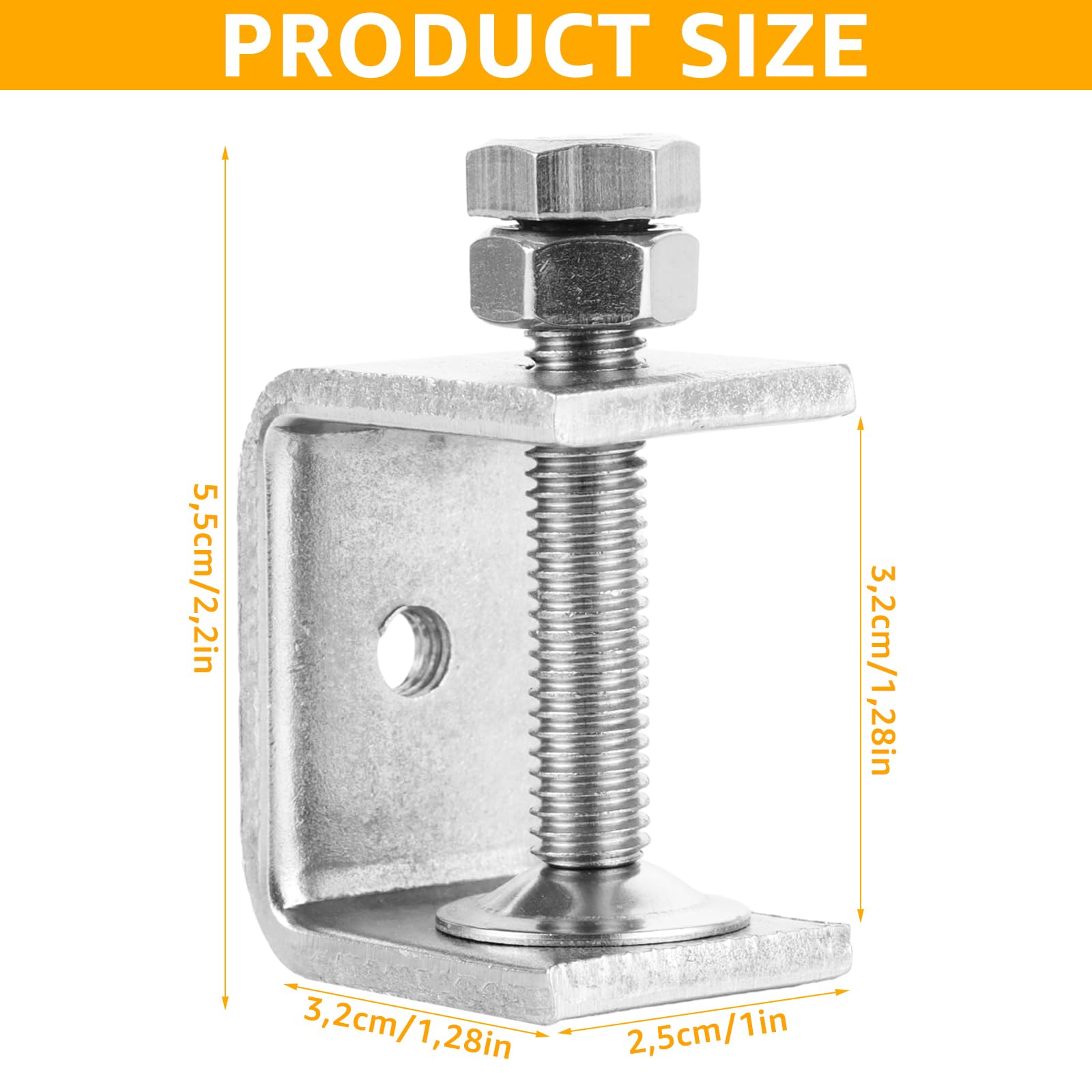 JMIATRY 12 Stück C Klemme, C Zwingen Klemmen und Spanner, Universal Edelstahl C Clamp Gesichtsrahme für Holzarbeiten Schweißen Tischlerei 0-25mm Einstellbar Kieferöffnungen