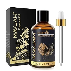 MAYJAM 100ML/3.38FL.OZ Coffee Fragrance Oils with Glass Dropper, Essential Oils for Diffusers for Home, Long Lasting Scented Oils for Diffusers Soap Candle Making