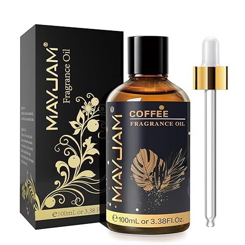 MAYJAM 100ML/3.38FL.OZ Coffee Fragrance Oils with Glass Dropper, Essential Oils for Diffusers for Home, Long Lasting Scented Oils for Diffusers Soap Candle Making - Coffee - 3.38 Fl Oz (Pack of 1)