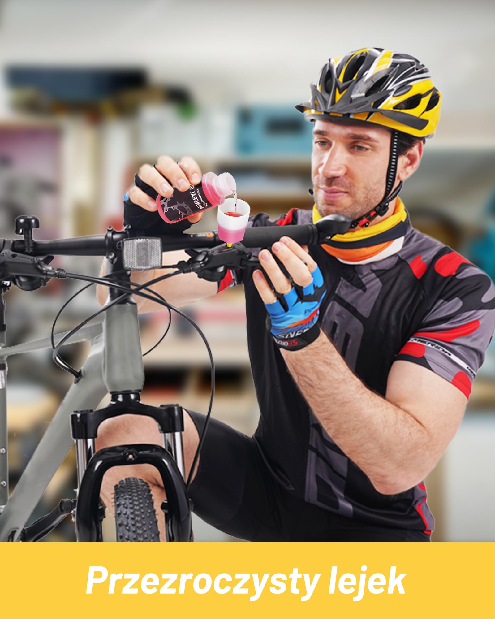CHUMXINY Zestaw do odpowietrzania hamulców SHIMANO, TEKTRO, TRP hydrauliczne hamulce tarczowe.Zestaw do odpowietrzania hamulców do rowerów górskich zawiera przezroczysty lejek, 120 ml płynu hamulcoweg