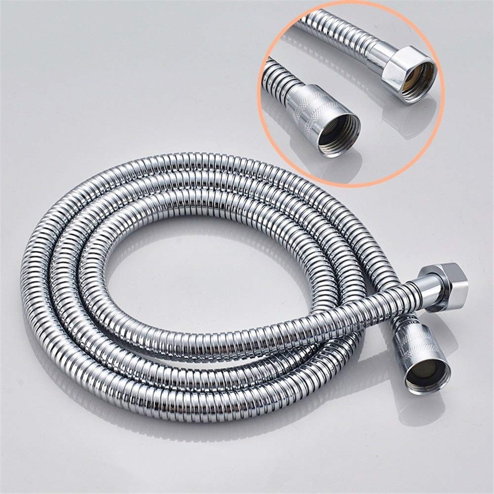 manguera de ducha, Manguera de repuesto universal acero inoxidable, manguera ducha 1,5 m, for baño, tubería agua suave negra y dorada for(Chrome)