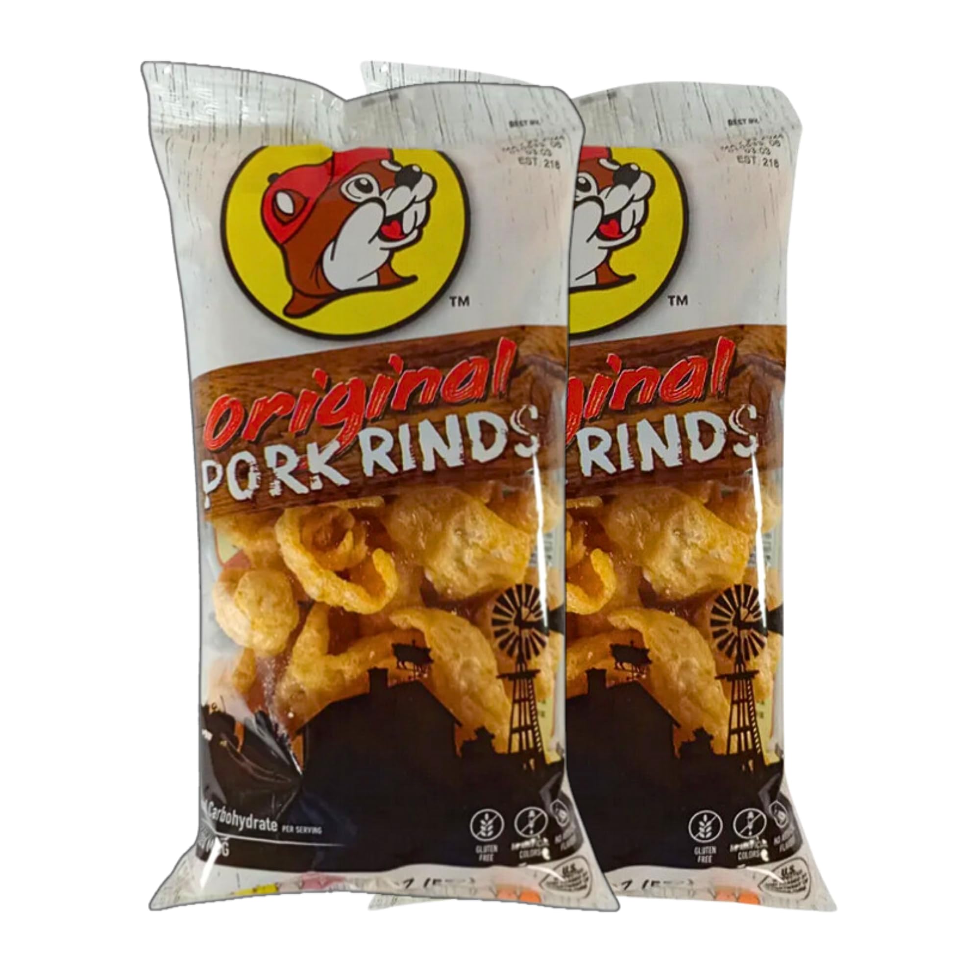 Pop SNAX Bucee Pork Rinds, Original, Keto Friendly, Original Flavor, 2 Bags (4 oz)