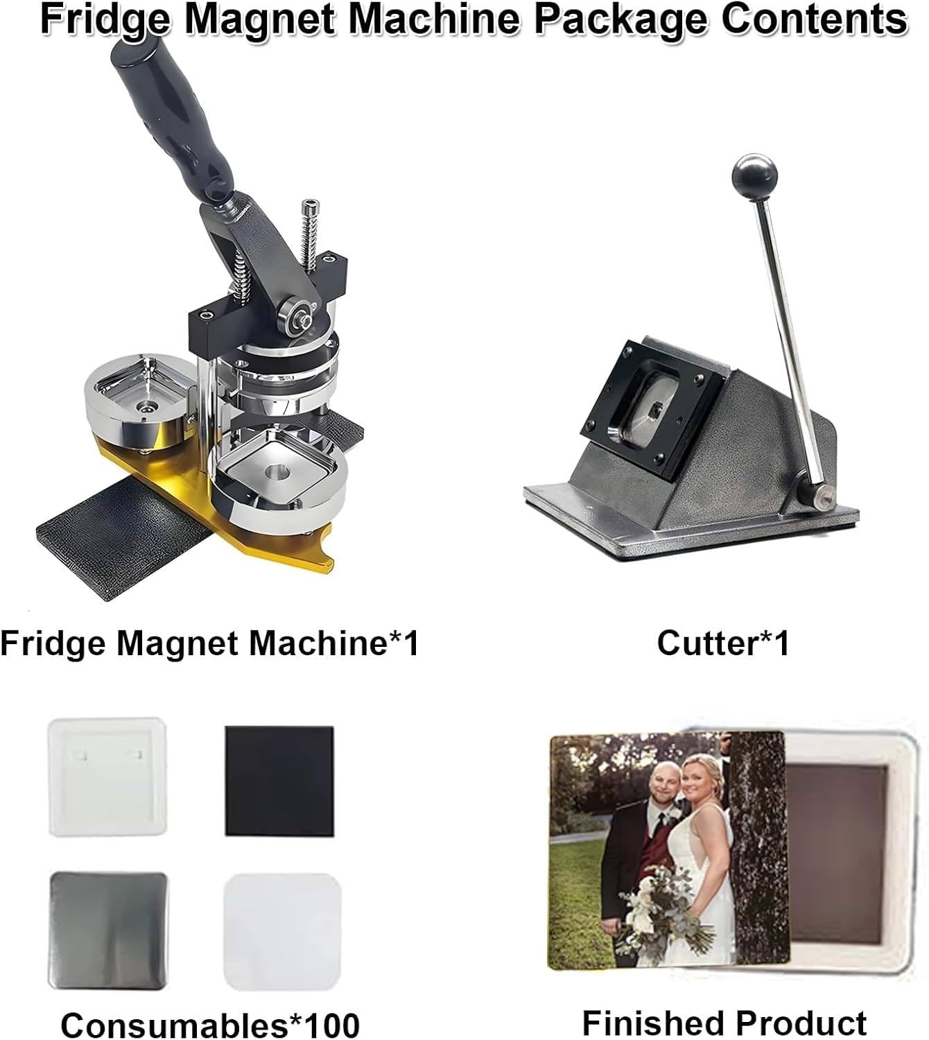 50 * 50mm Magnetyczny Guzik Na Lodówkę Do Robienia Odznak, Maszyna Do Robienia, Z Obcinaczem Do Papieru + 100 Sztuk Komponentów, Do Samodzielnego Robienia Odznak I Magnesów Na Lodówkę