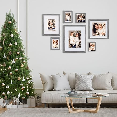 Miniatura 7 de Egofine Portarretratos de 5 x 7 de madera maciza con plexiglás, para exhibir fotos de 3.5 x 54 x 6 con paspartú o 5 x 7 sin paspartú, juego de 4