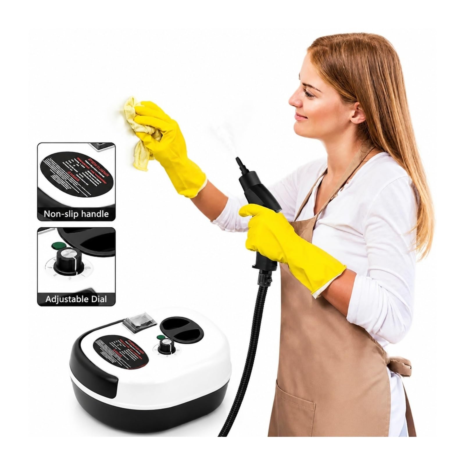 Środek do czyszczenia mopa parowego, Domowy odkurzacz parowy o mocy 2500 W, wysokotemperaturowy, ciśnieniowy, wielofunkcyjny do domowego usuwania tłuszczu z kuchni