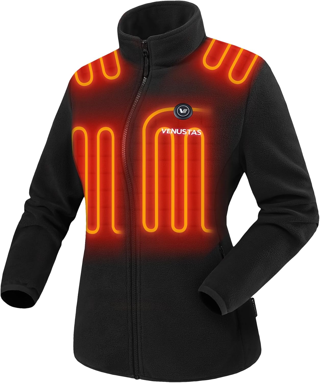Product image of Venustas Women's Fleece Heated Jacket with Battery Pack, Soft Lightweight Heating Coat, Durable YKK Zipper