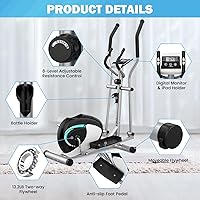 Vista 8 de Elliptical Exercise Machine, Dripex Magnetic Elliptical Machine for Home, Hyper-Quiet Elliptical Training Machines w/ 6KG Flywheel, 8 Resistance