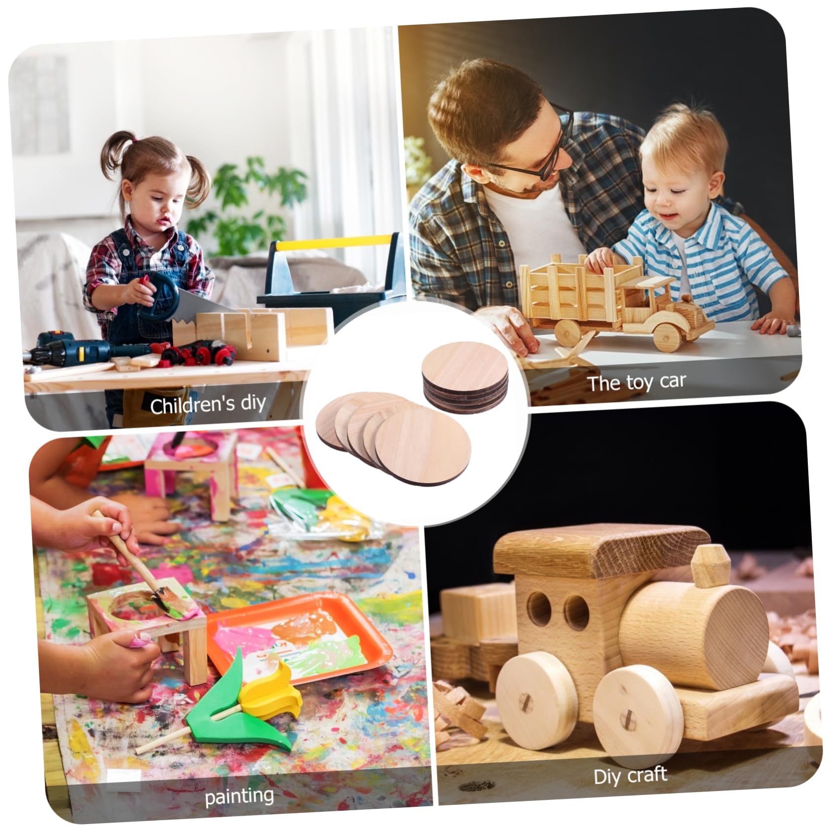 jojofuny 3 Sätze Runde Holzscheiben Unvollendete Holzplatten Für Diy Für Bastelprojekte Malen Beschriften Und Holzbrandgestaltung 10 Stück * 3