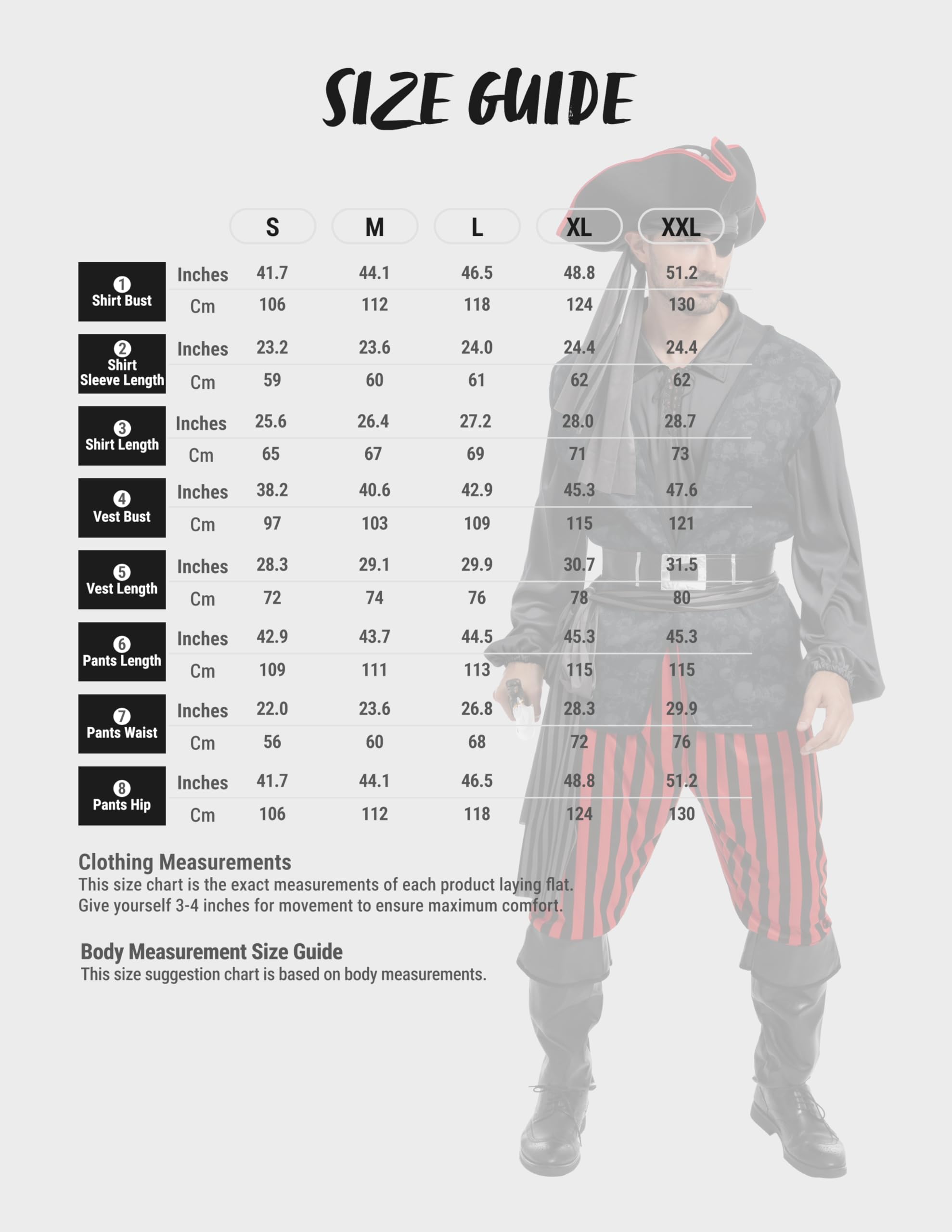 Spooktacular Creations Disfraz de pirata oscuro para hombres adultos para Halloween, fiesta de disfraces, truco o trato, fiesta de cosplay