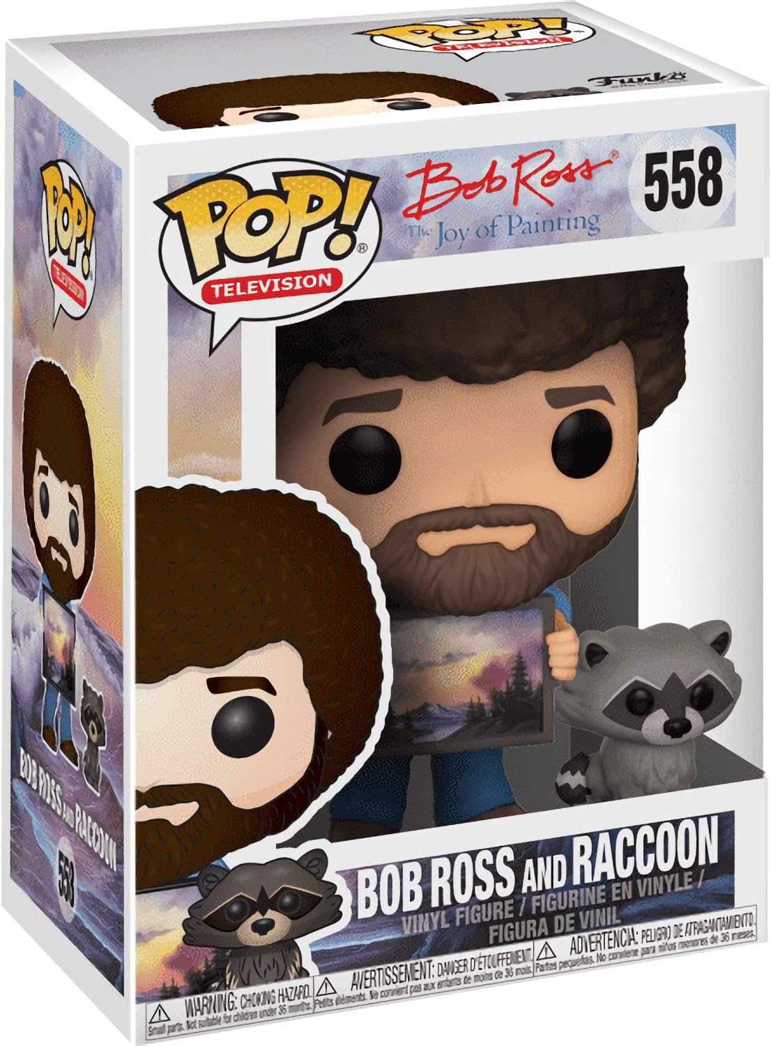 Bob Ross & Raccoon: Fun ko P o p ! TV Vinyl Figure Bundle with 1 Compatible 'ToysDiva' Graphic Protector (558-25701 - B)