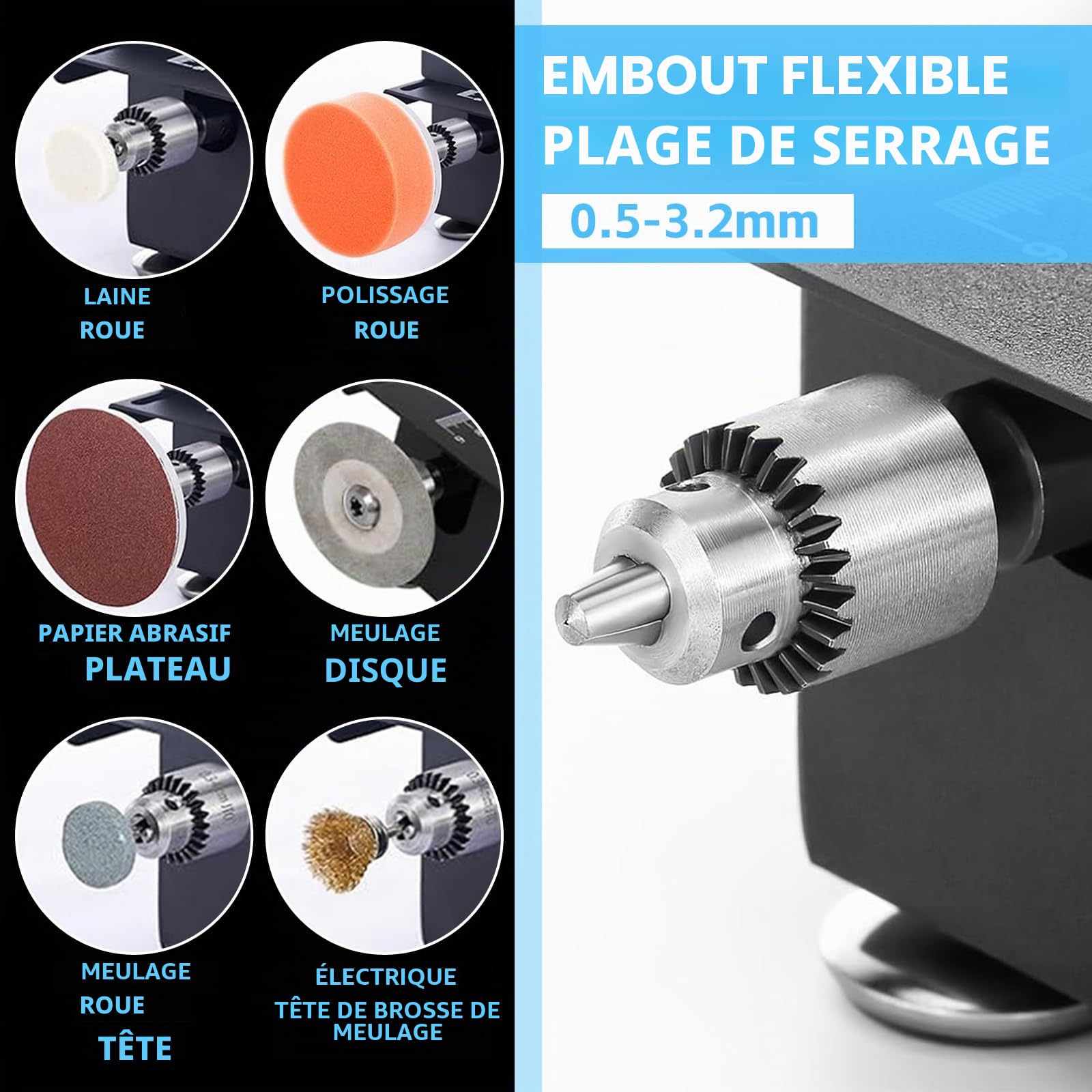Mini Scie de Table Circulaire Compacte avec Ponceuse à Bande 200W Multifonctionnelle Portable 4 Lames 0,1-30mm pour Bois DIY