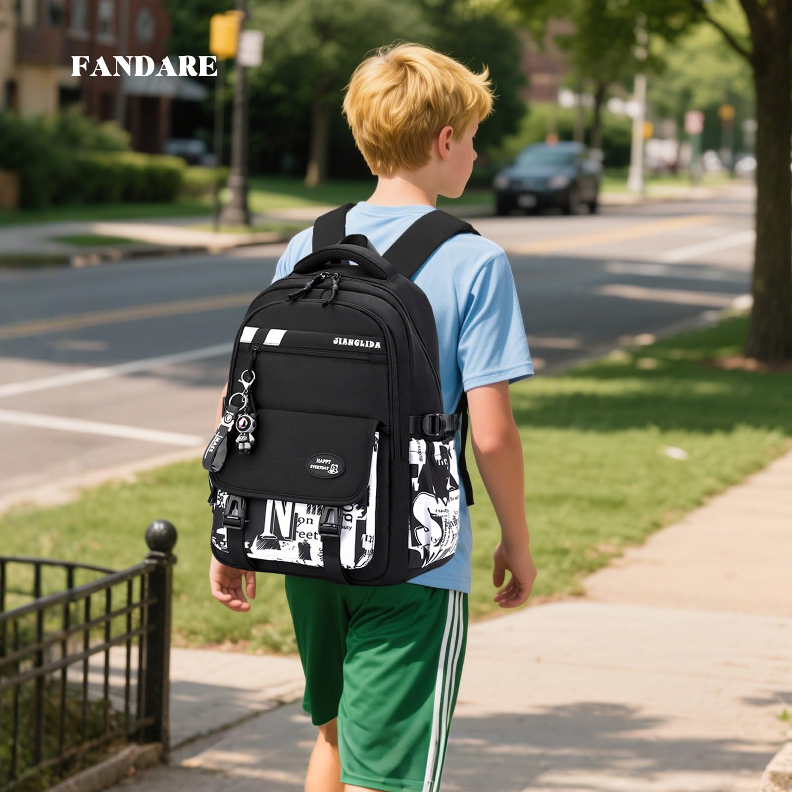 FANDARE Niño Mochilas infantiles con Colgante Mochila Escolar para Niños y Niñas Mochilas tipo casual Bolsas escolares Estudiante Universitario Adolescentes marcha Mujeres Hombre Bolsos mochila
