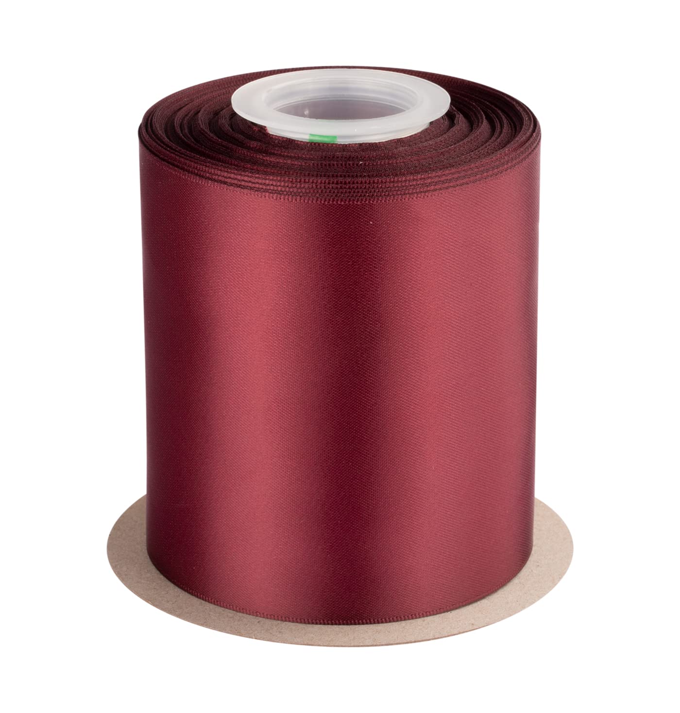 Dwustronna satynowa wstążka, 100 mm x 22 m, solidna poliestrowa wstążka rzemieślnicza, idealna do pakowania prezentów, rękodzieła, dekoracji ceremonii ślubnej, aranżacji kwiatowych, szycia (bordowa)