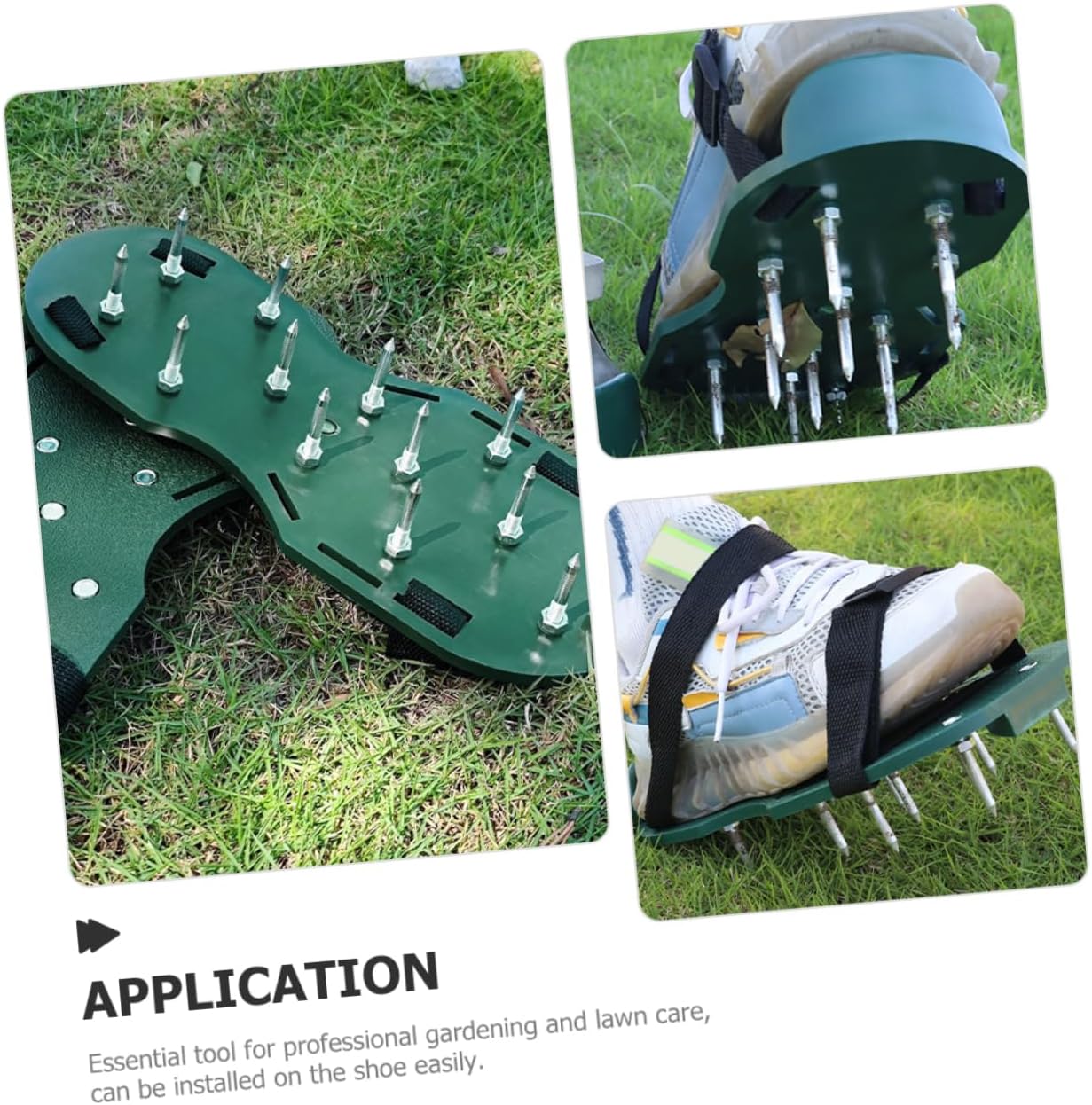 130pcs Lawn Aerator Spike Shoes Metal Lawn Aerator Tool for Grass Care Heavy Duty Spiked Sandals for Aerating Soil for Garden Maintenance and Health