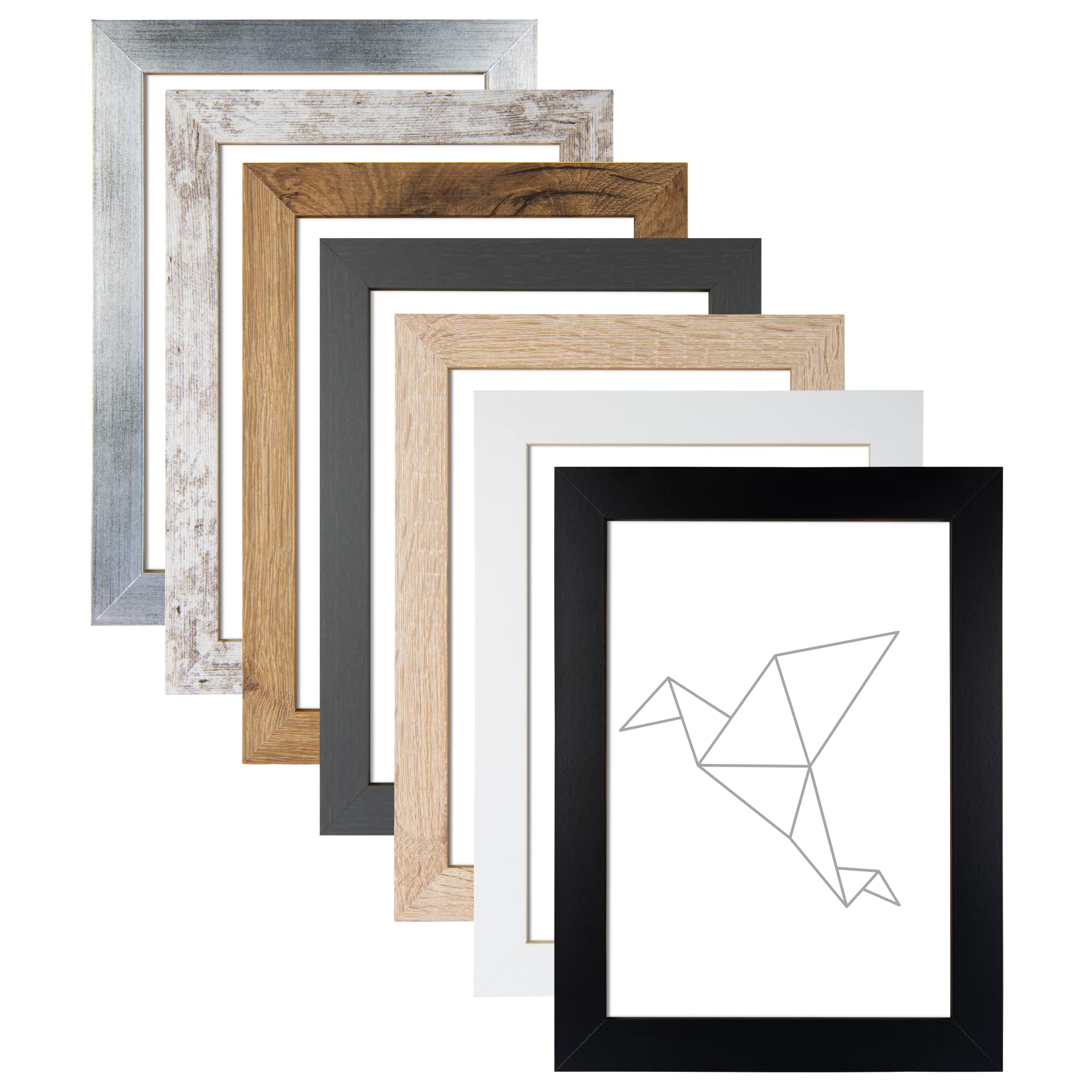Clamaro Collage Cornice Portafoto 70x140 cm | Nero opaco | Cornice in MDF incl. vetro acrilico infrangibile, pannello posteriore e ganci in metallo