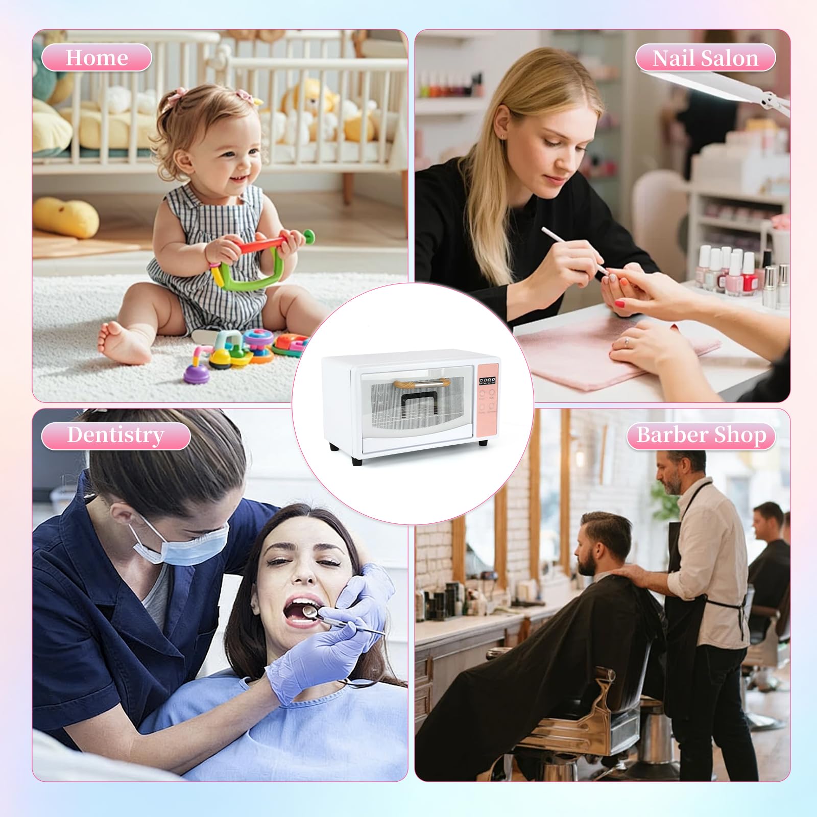 Sterilizzatore per unghie, 10 l, grande sterilizzatore a doppio strato per strumenti per unghie, multifunzione, per manicure, con impostazione timer, per uso domestico, barbieri, saloni di
