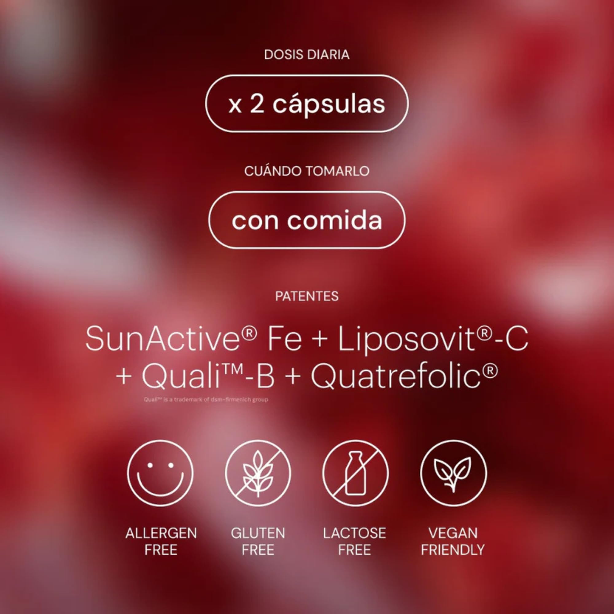 Hierro Alta Absorción con Vitamina C y Vitaminas B 30 mg Hierro Endosomal (SunActive®) + B12 + B6 y Ácido Fólico Alta Tolerancia Digestiva 60 Cápsulas be levels Iron+
