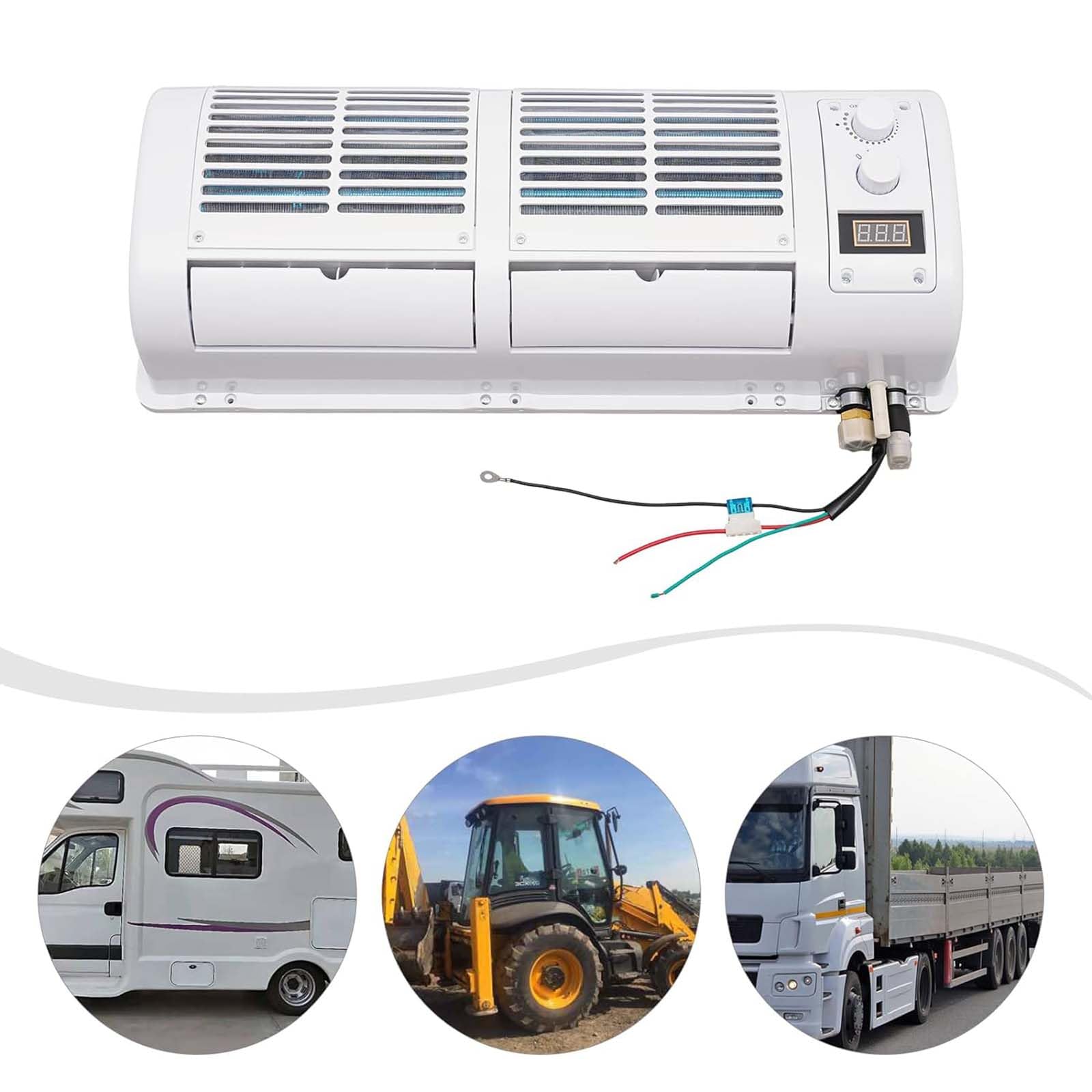 Przenośny automatyczny klimatyzator samochodowy Mini Cooler Fan, LCD Ręczny ustawienie, 12V, Idealny do ciężarówki, przyczepa kempingowa, autobus, kompaktowy nawilżacz do pojazdów