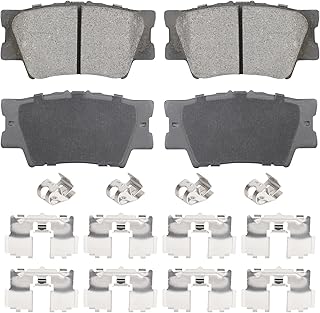 Rear Ceramic Brake Pads Set for Toyota Camry 2007-2023(2020-2021 Only fit FWD), Avalon 2008-2018, Matrix 2009-2013, RAV4 2006-2018, for Lexus 2007-2018 ES350 ES300h ES250h 4PCS