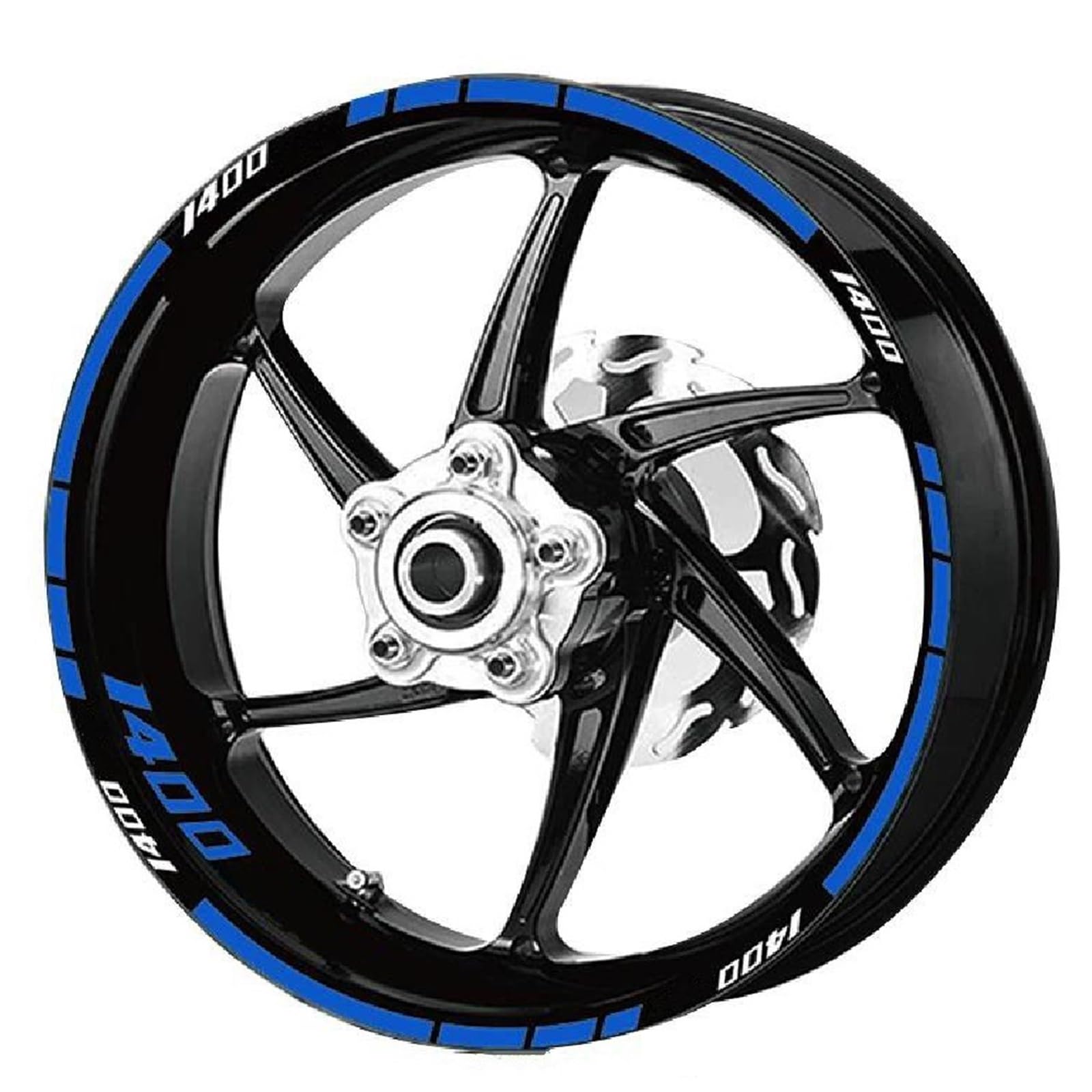 Reflektierende Motorrad-Felgenaufkleber, Radaufkleber-Set, Modifikationsaufkleber Für 1400GTR 1400 Für GTR(Style 1)
