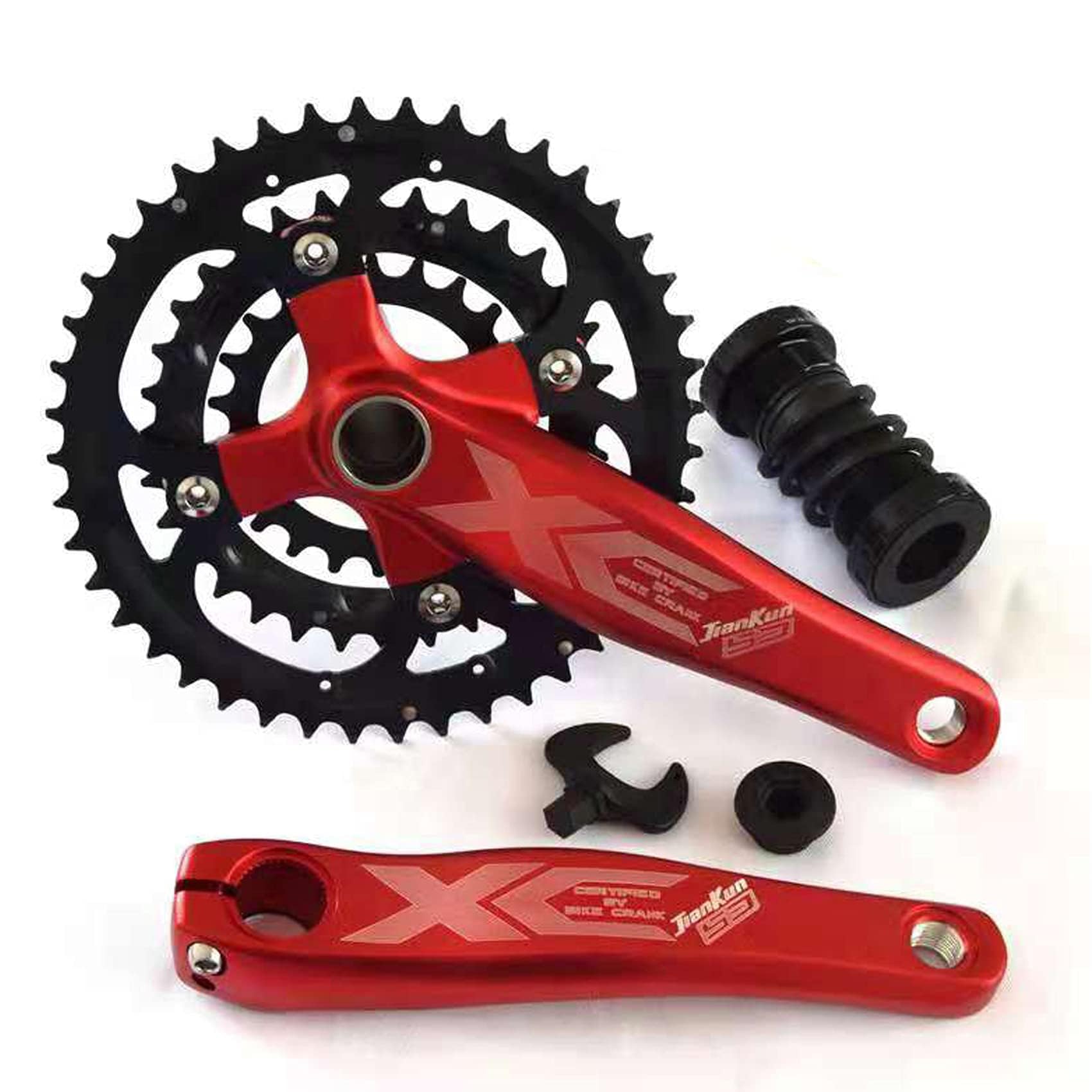 ENGWE MTB Crank Chainset, Bicycle Crankset, 3 Speed Bicycle Sprocket, High Strength Aluminium Bicycle Crank Arm Set for 21/24/27 Speed Mountain Bike