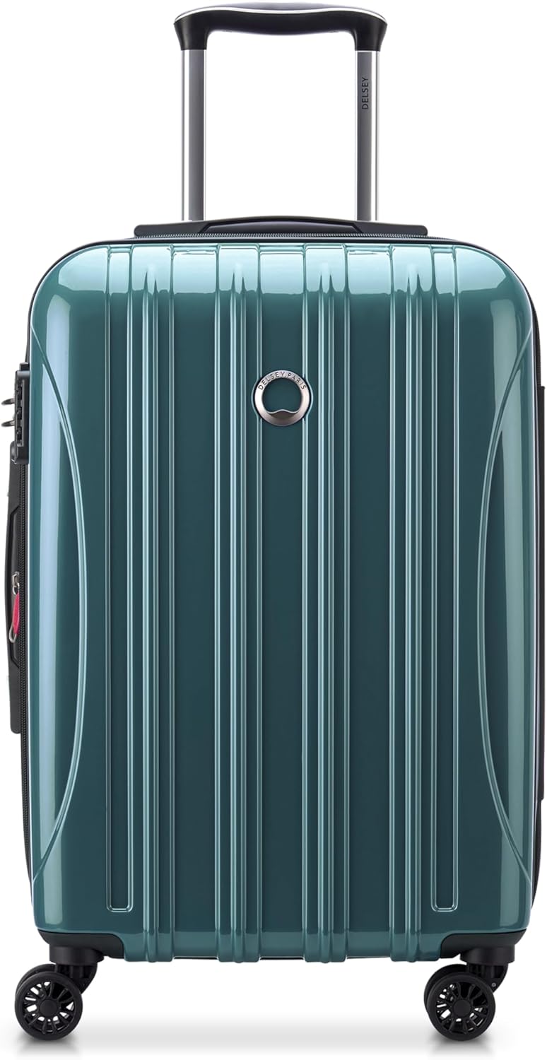 DELSEY PARIS Helium Aero Hardside Expandable Luggage with Spinner Wheels, Metallic Green, Carry-On 21 Inch Metallic Green Carry-On 21 Inch
