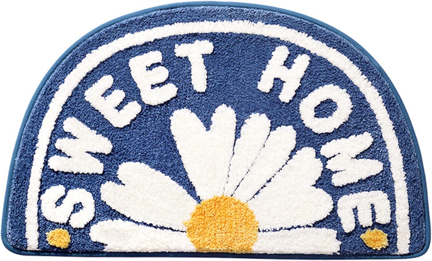 YINGSHIF Floral Half Round Flower Bathroom Rugs 17x28in