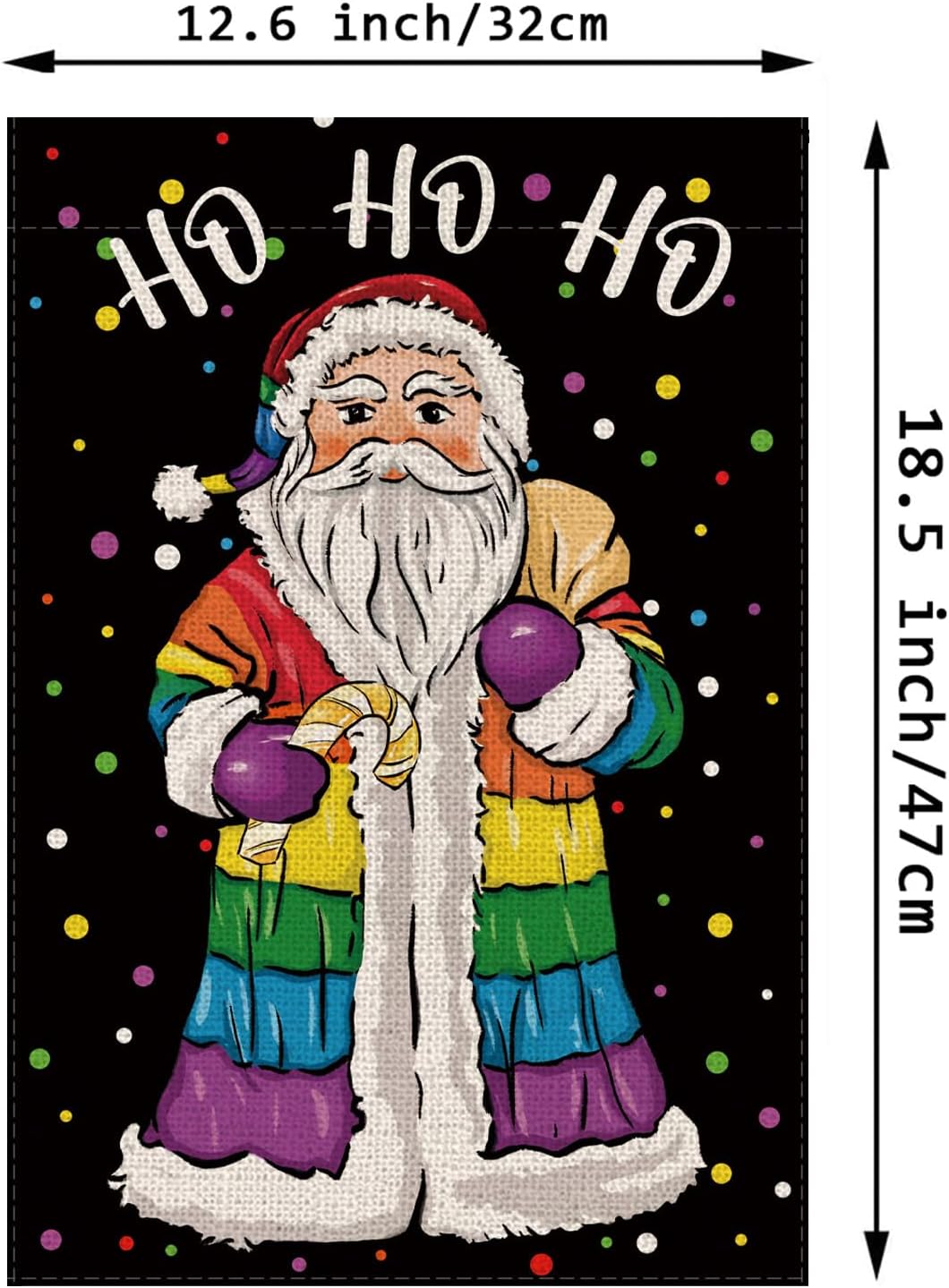 Christmas Garden Flag Pride Santa Rainbow Double Sided Flags For Outside LGBT Lesbian Gay Transgender Pansexual Decoration Winter Holiday Yard Outdoor Lawn Decor 12.5 x 18 Inch - Image 2