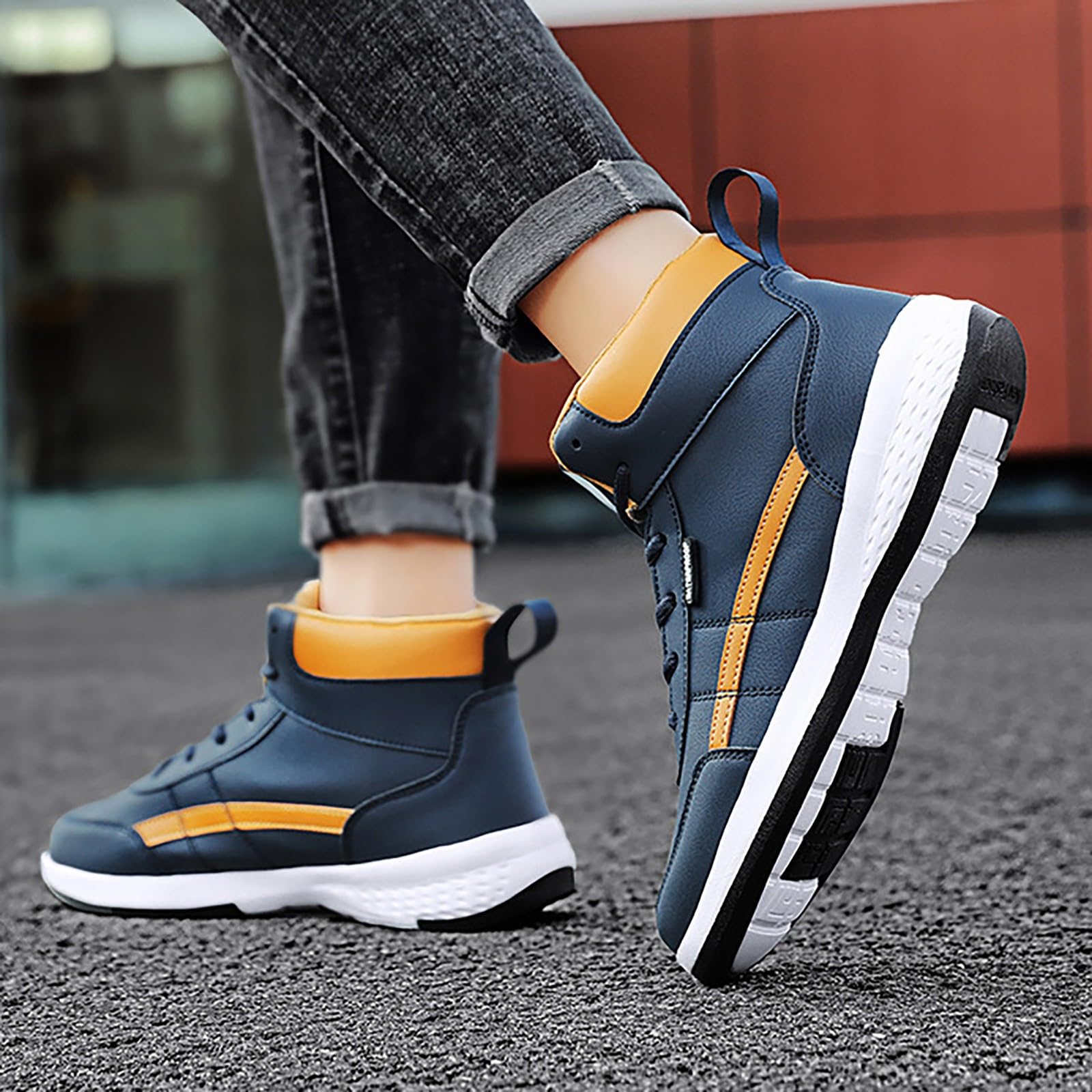 Botas de senderismo para hombre, impermeables, transpirables, de piel