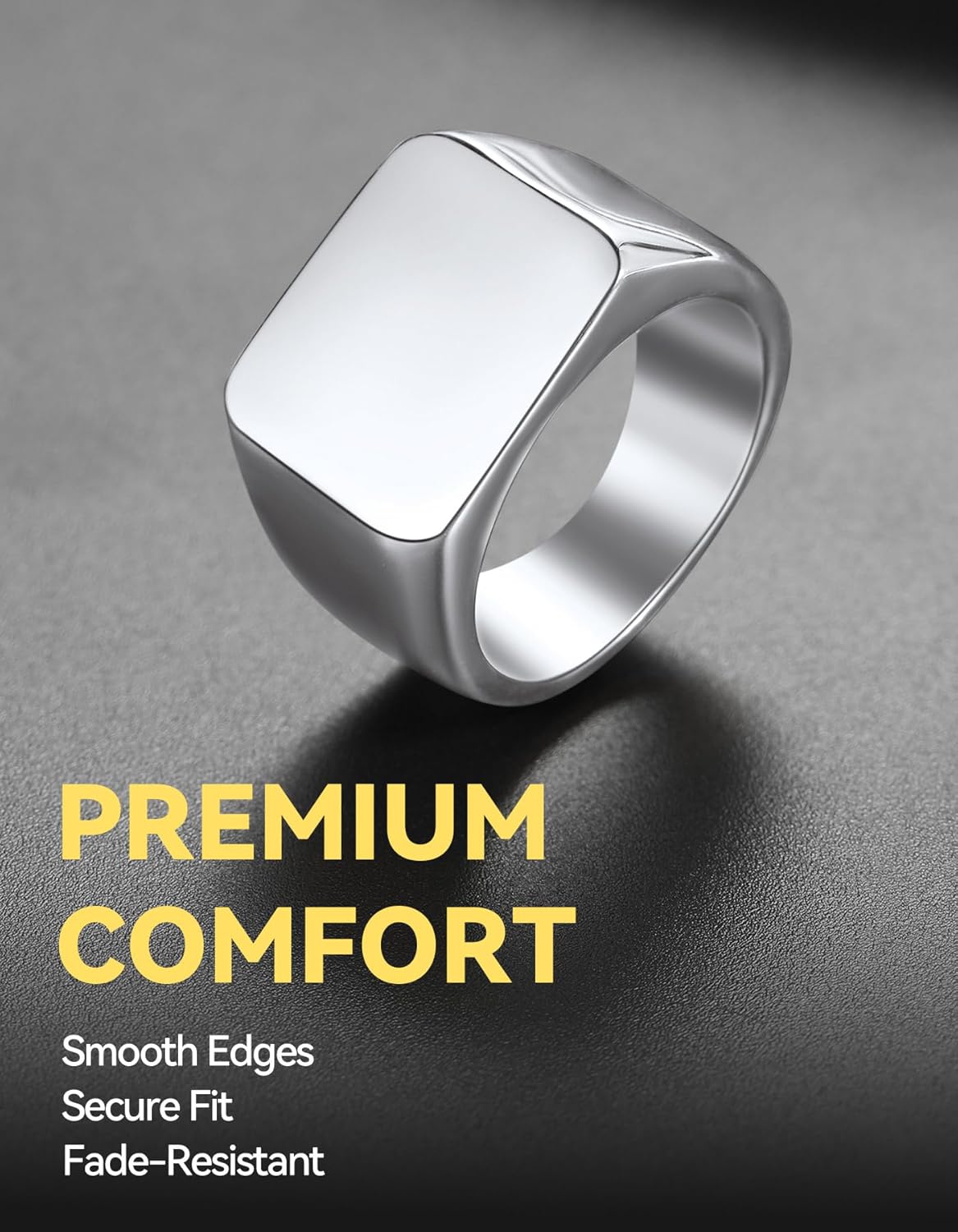 ChainsHouse Screw Band Biker Ring for Men Women, Black Metal/18K Gold Plated Stainless Steel Jewelry Hexagon Geometric Ring, Size 7-14(with Gift Box) - Image 3