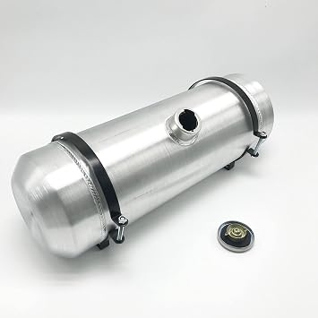 JSD 5 Gallons 8" x 24" Aluminum Spun Round Gas Tank Center Fill 1/4" NPT Outlet for hotrod,ATV,UTV,dune buggy
