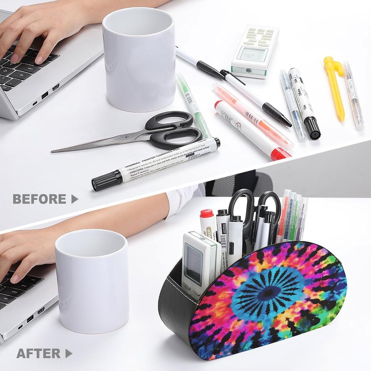 Exotic Tribe Tie Dye Style PU Leather Remote Control Holder image 3