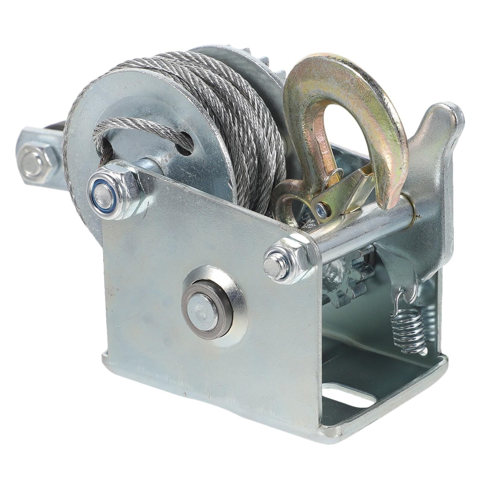 Wciągarka, Korba Mini wciągarka przyczepa ręczna Marine 500 Lb metalowa ręczna przekładnia łodzi ładowanie grzechotki do samochodów, majsterkowanie, obsługa ładunków do garażu, fabryk