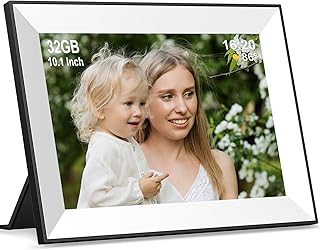 Digital Picture Frame WiFi,Smart Digital Photo Frame with 10.1 Inch IPS Touch Screen,32GB Large Storage, Auto-Rotate and Slideshow, Easy Use to Share Photos or Videos via App from Anywhere