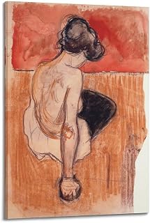 Edvard Munch Sitting Model Wall Art Poster Oil Painting Prints Canvas Home Decor for Living Room Bathroom08x12inch(20x30cm)