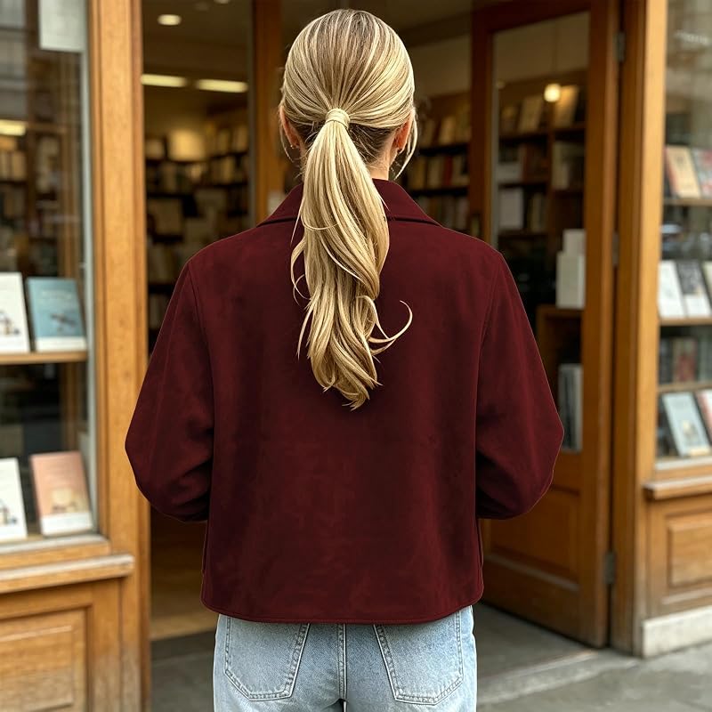 Furundly Faux Suede Jacket Women Button down – product photo 6 of 7