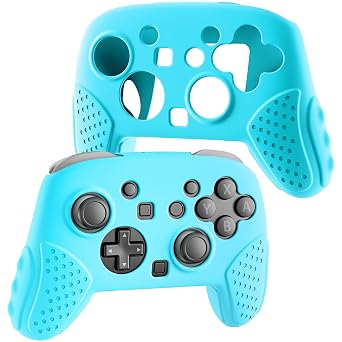 FUNDIARY Silicone Case for Nintendo Switch 2 Pro Controller, Shock-Absorption and Anti-Scratch Accessories for Switch 2 Pro with Soft Full Protective Cover and Comfortable Ergonomic Grip Design - Blue