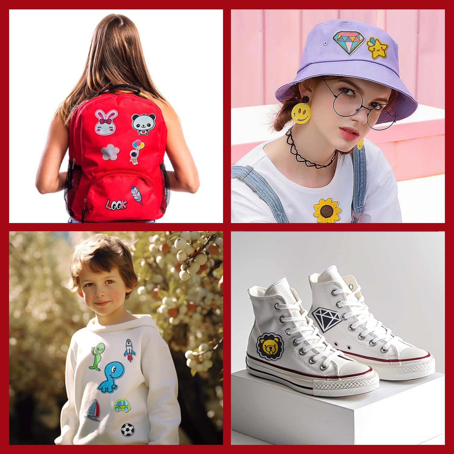 80PCS Random Assorted Styles Embroidered Patches, Bright Colors, Sew/Iron on Applique Patches for Dresses, Backpacks, Hats, Jeans - Image 5