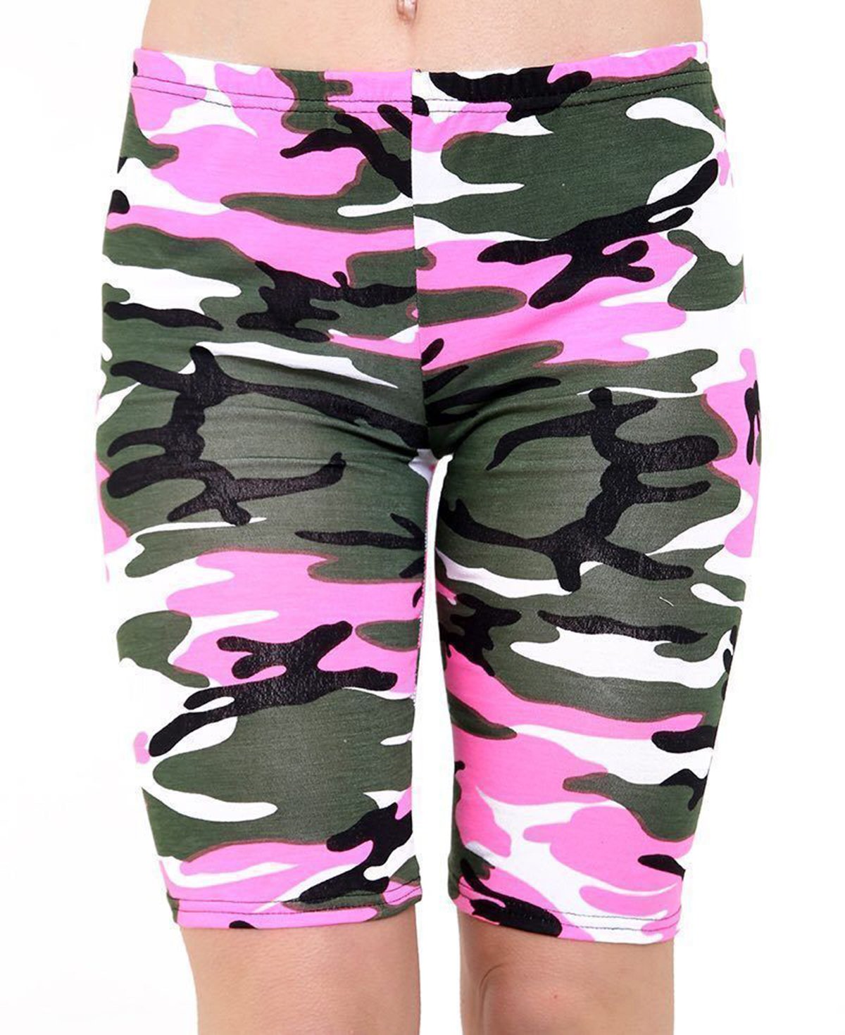 Zaif & Hari Women's Pink Camo Cycling Shorts Dancing Shorts Leggings Active Casual Shorts 8-22 (Uk Size12-14, )