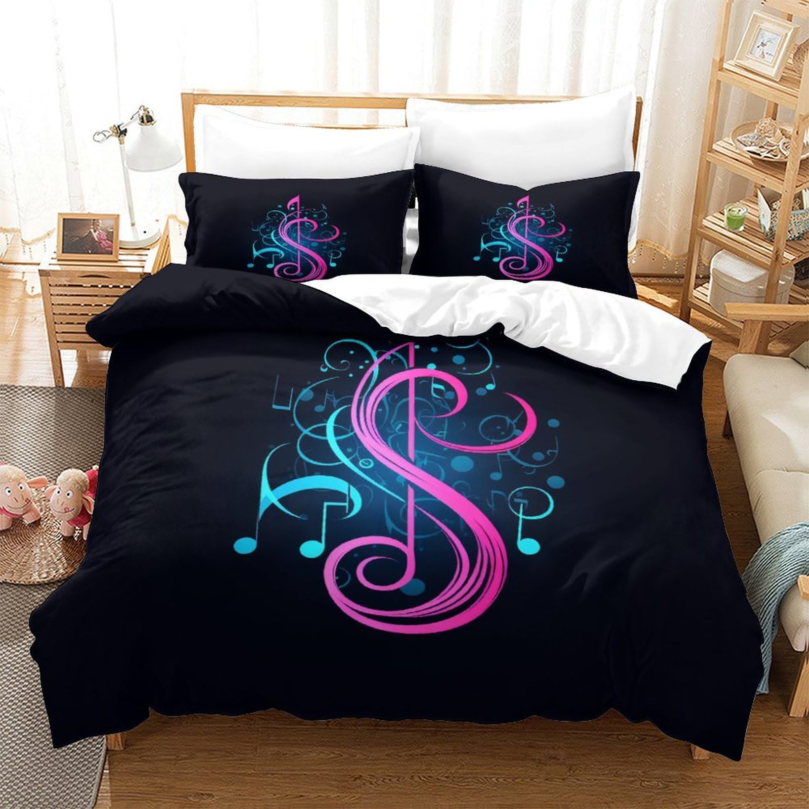 Housse de couette 260x220 cm Phonogram avec deux taies d'oreiller