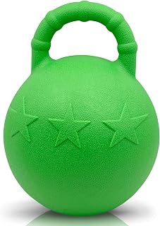 AMKA Pelota de caballo para establo y pasto, resistente a mordeduras, color verde claro