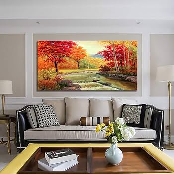 絵画 Red Mountain Dynamic Mountain Waves | Large Red Abstract Landscape