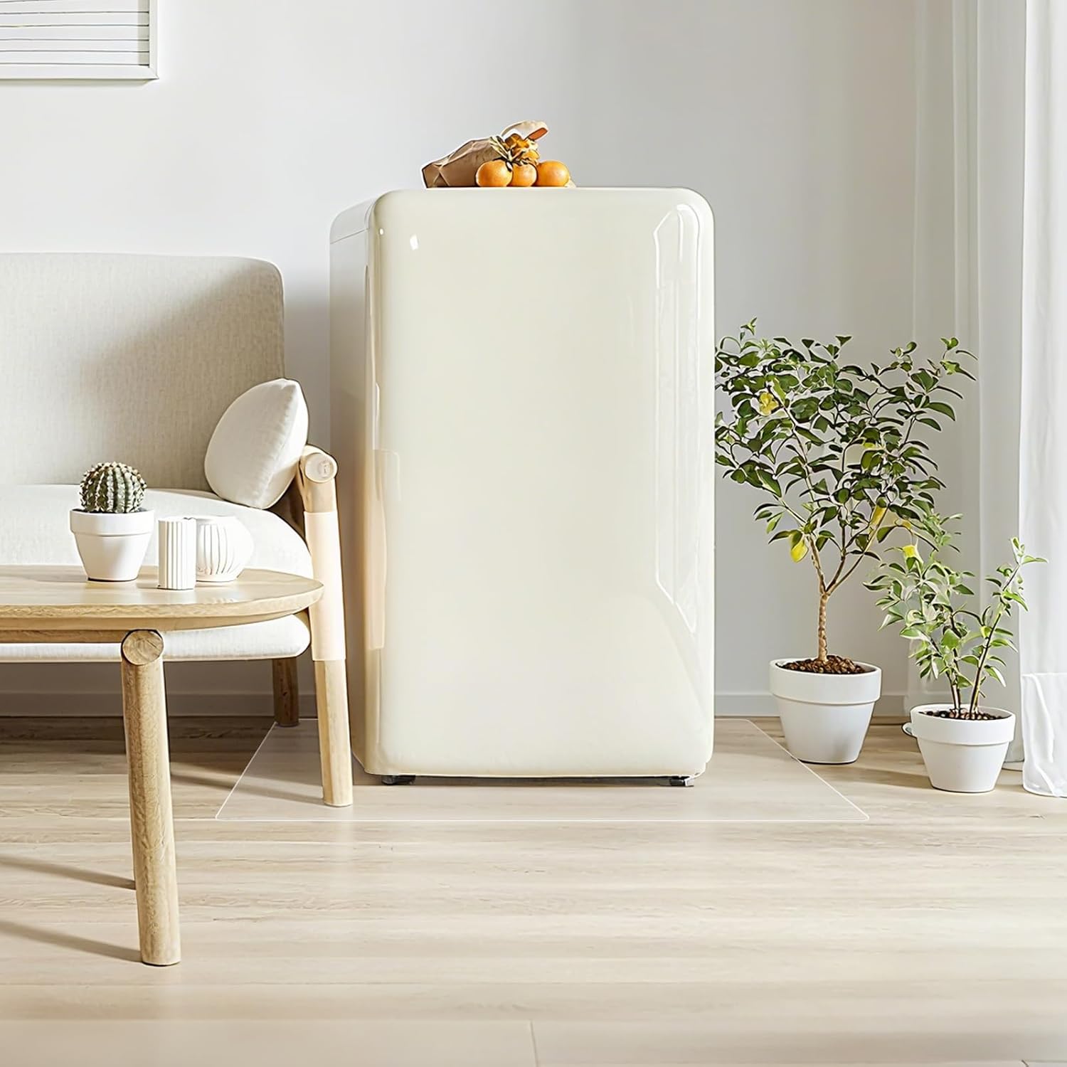 2x2 Extra Thick Clear Vinyl Rugs for the Floor, Non-Slip Rug for Under Kitchen Table, Waterproof Vinyl Floor Mat Protector for Pets, Furniture, High Traffic Areas, Easy to Clean Splat Mat for Kids